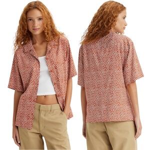 Levi's Alfie Floral Button Up‎ Shirt Clay Small Lyocell Boho Retro 70s Normcore